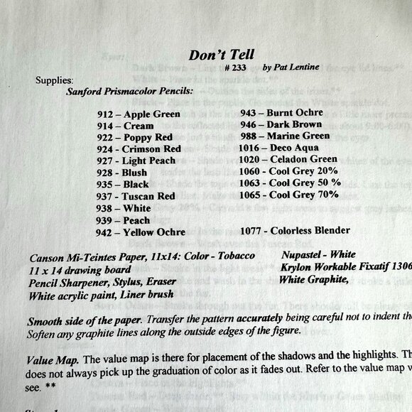 Don't Tell Colored Pencil Painting pattern by Pat Lentine - Picture 5 of 7